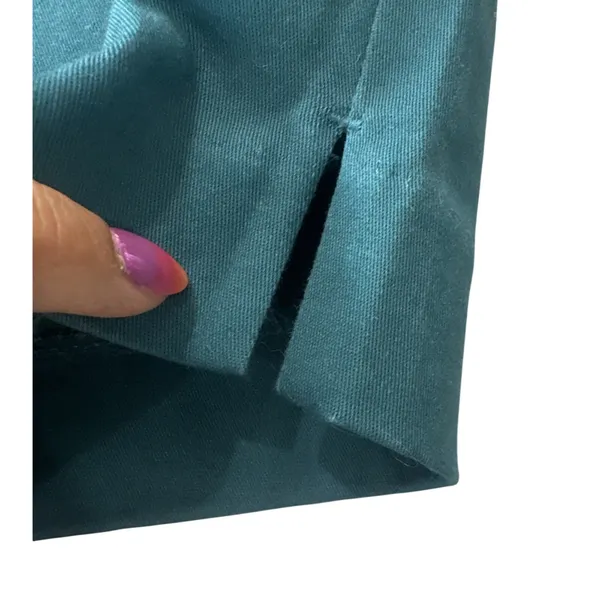 Old Navy Women's 14 Teal WOW Pants Canopy Slim Ankle Side Zip Stretch Cotton NEW - Image 7