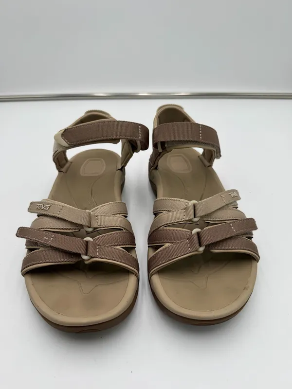 Teva Women’s Size 8 Sport Sandals 4266 Tan Brown Strappy Walking Hiking Shoes - Image 2