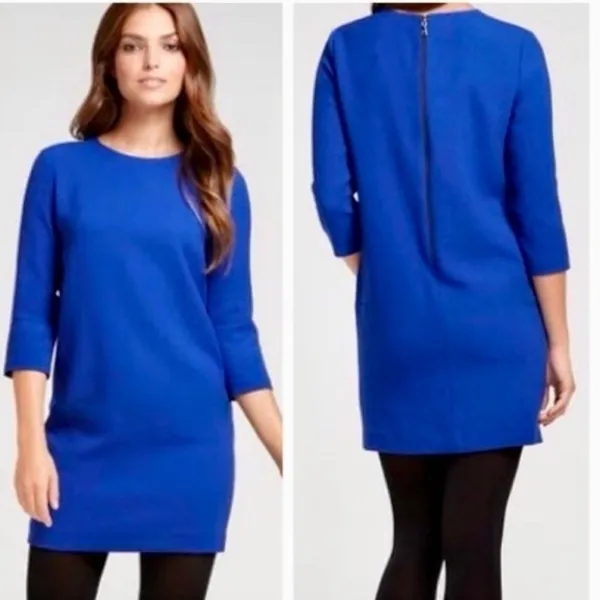 Ann Taylor Royal Blue Lined Sheath Dress with Back Zipper - Image 2