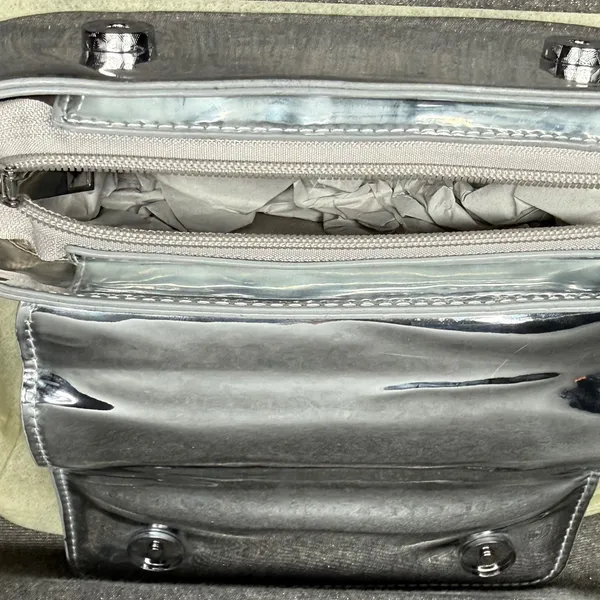 Y2K Style Metallic Shoulder Bag Mirror‎ Chrome 2000s Aesthetic Silver Small - Image 4