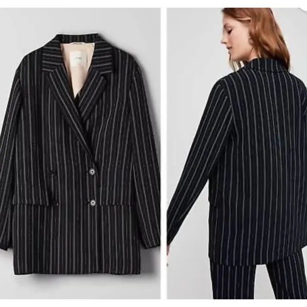 WILFRED x ARITZIA NWOT Cherrelle Pinstripe Double Breasted Blazer Jacket Small - Image 3