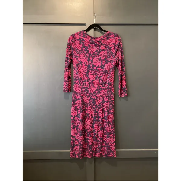 Tory Burch Etta Dress NAVY AZOLLA COMBO in Floral Print Long sleeve Size small - Image 5