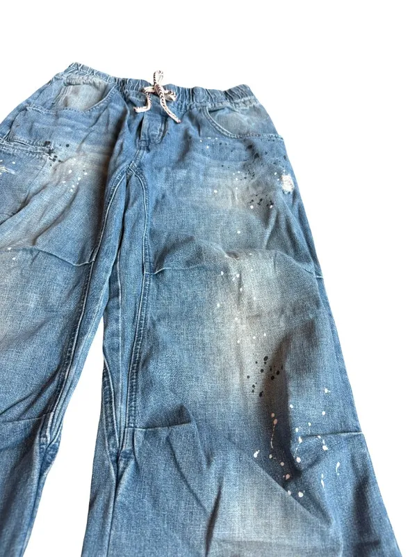 We The Free People Modern Love Jeans Paint Splatter Drawstring Size Medium Women - Image 7