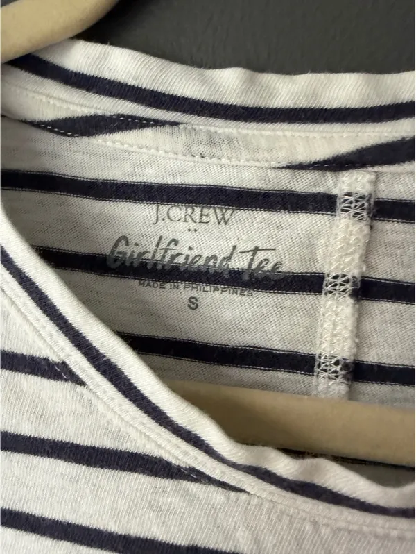 J.Crew Girlfriend Tee Striped Short Sleeve T-Shirt Size Small - Image 3