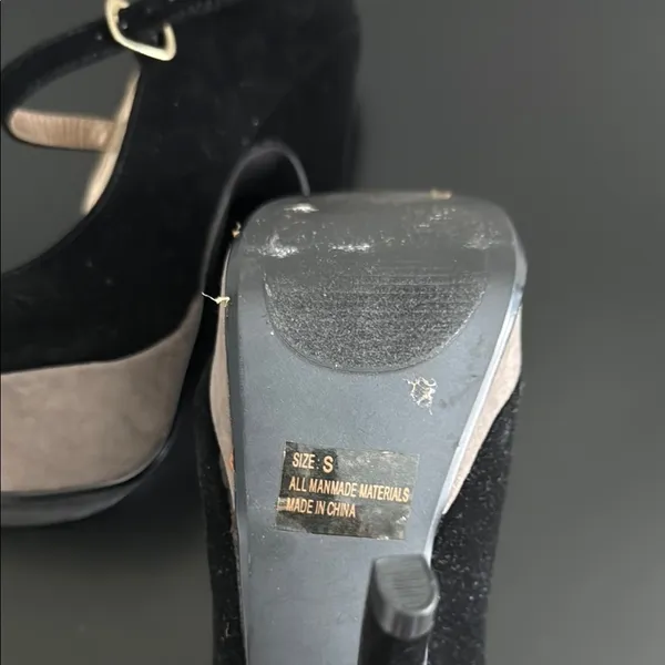 Rue21 Black and Gray/Tan‎ Platform Heels Sz SM - Image 13
