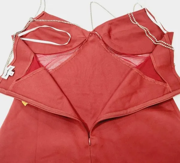 Superdown Jaxie Diamond Mini Dress in Rust XL - Image 10