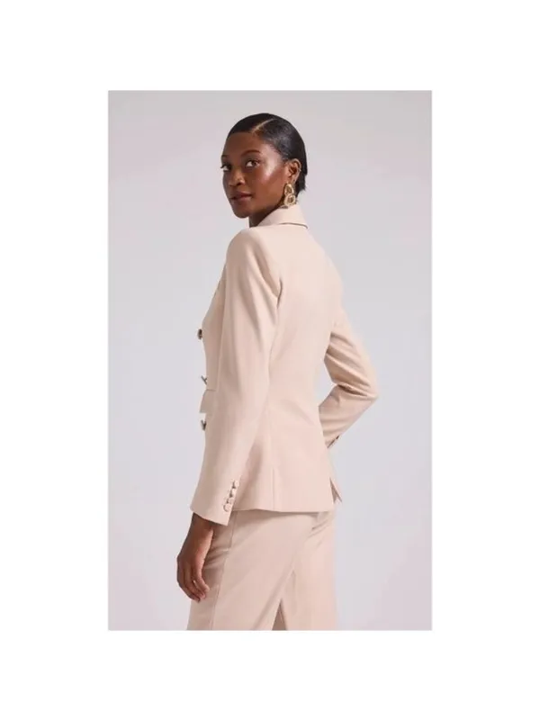 NWT Generation Love Arielle Crepe Blazer XXL Latte Double Breasted - Image 4