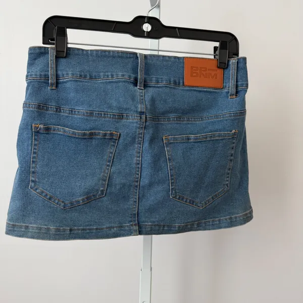 Princess Polly sz 6 Blue‎ Denim Mini Skirt Low Rise Stretch Y2K Indie Sleaze - Image 6