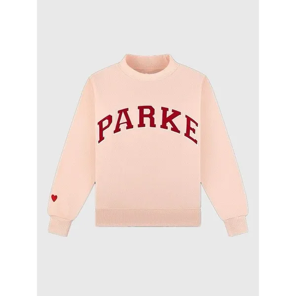 PARKE Womens Valentine's Varsity Mockneck Peony & Crimson size Small/Medium New - Image 3
