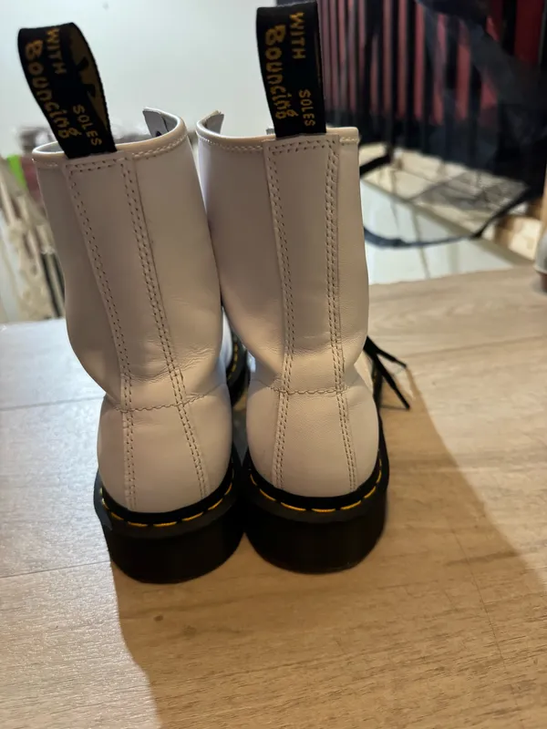 White Dr. Martens Boots 1460 - Image 4