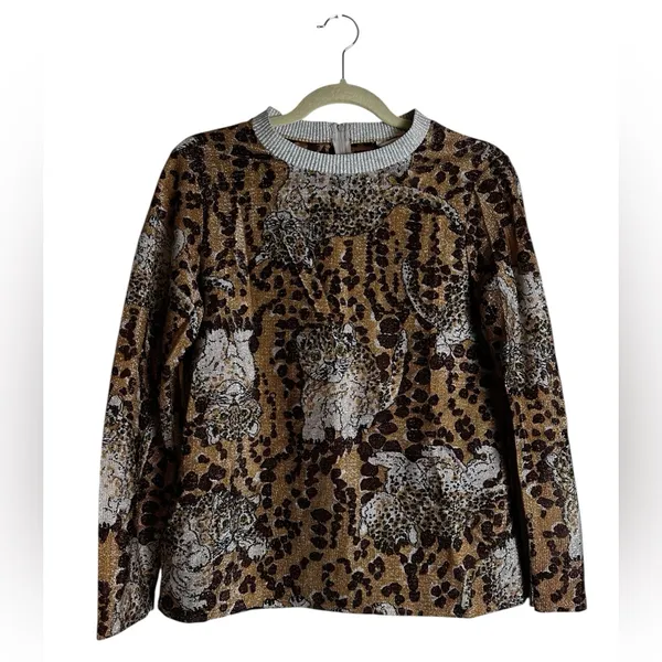 Vintage Lady Manhattan 70s Baby Leopard Novelty Top Boho Chic Animal Print - Image 2