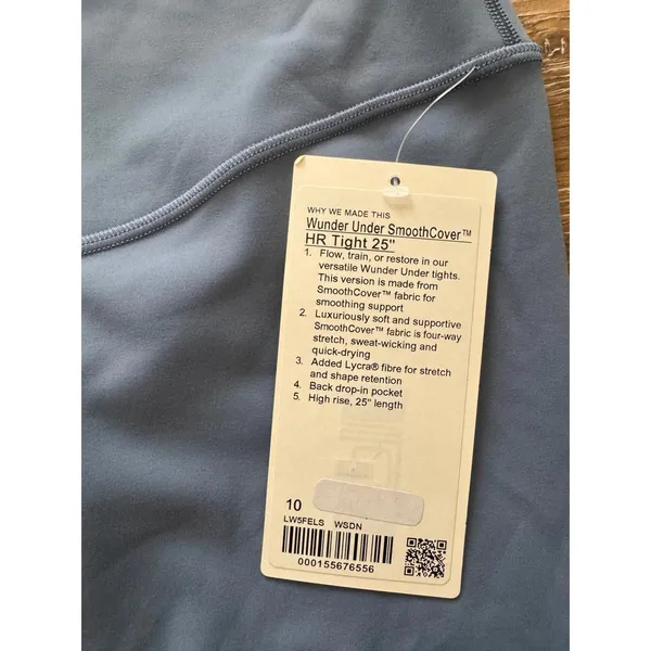 Lululemon Wunder Under SmoothCover High Rise 25” Washed Denim Size 10 NWT - Image 5