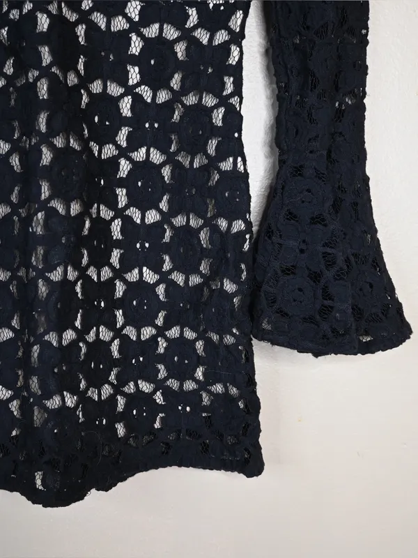 Free People Women's 4 Back to Black Crochet Mini Dress - Image 5