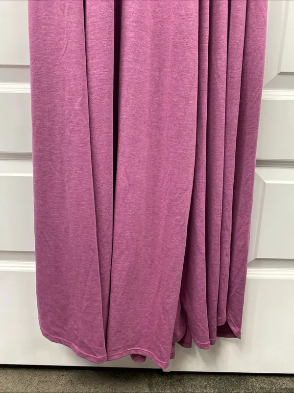 Halara U Neck Flowy Maxi Casual Tank Dress Violet Floral Yarn Medium Flowy Slit - Image 7
