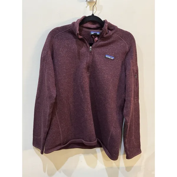 Patagonia Better Sweater Womens Plum 1/4 Zip Fleece Size XL Preppy Outdoors - Image 2