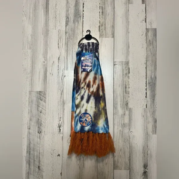 Looney Tunes Tie-Dye Scarf With Fringe Bugs Bunny & Lola Bunny Patch Space Jam S - Image 4