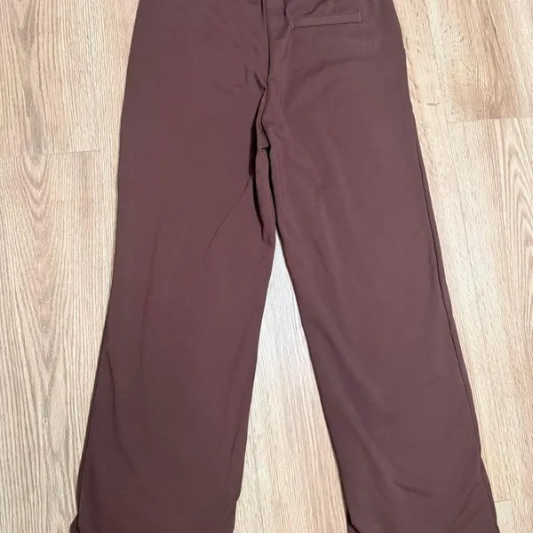 Soothfeel Women Brown Wide Leg Dress Pants Size M L29 Stretch Work‎ Trousers NWT - Image 2