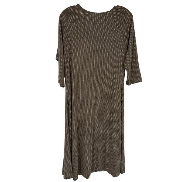 Latched Mama Brown Polka Dot Nursing Maternity‎ Midi Dress Large 3/4 Sleeve - Image 2