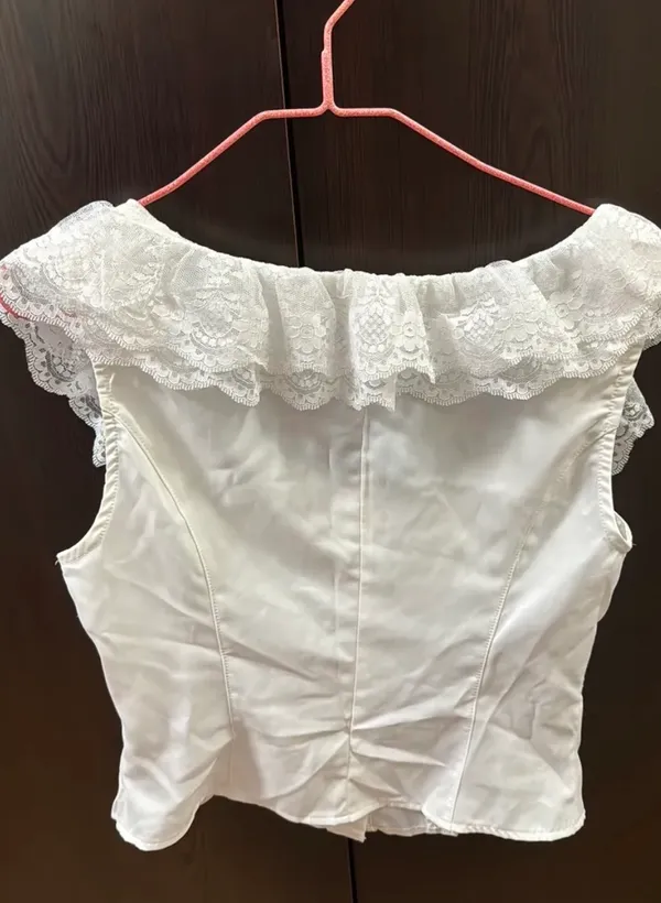 White Ruffle Top - Image 3