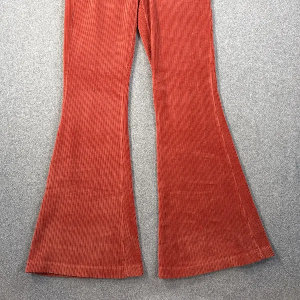 Aerie Corduroy Flare Pants Women's Small Short Burnt Orange Pull On Stretch - Image 2