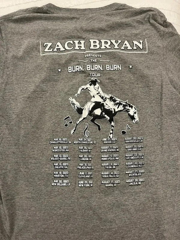 Zach Bryan T shirt Gray Size L - Image 2
