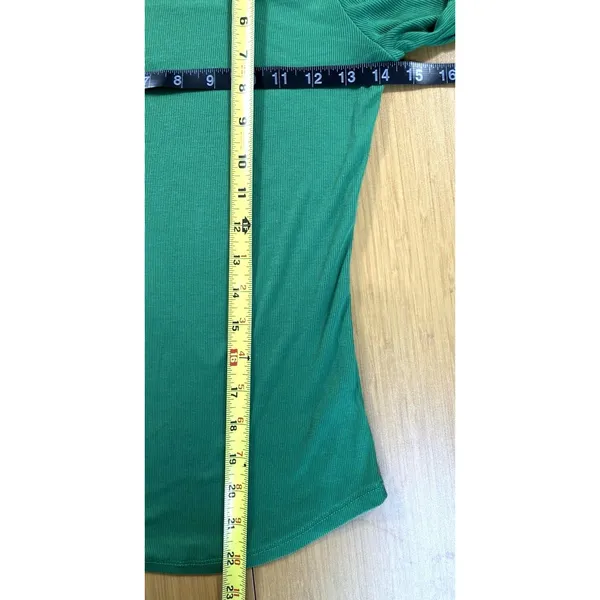 Aritzia Sunday Best Freshman Turtleneck Small Green Ribbed Long Sleeve Top - Image 5