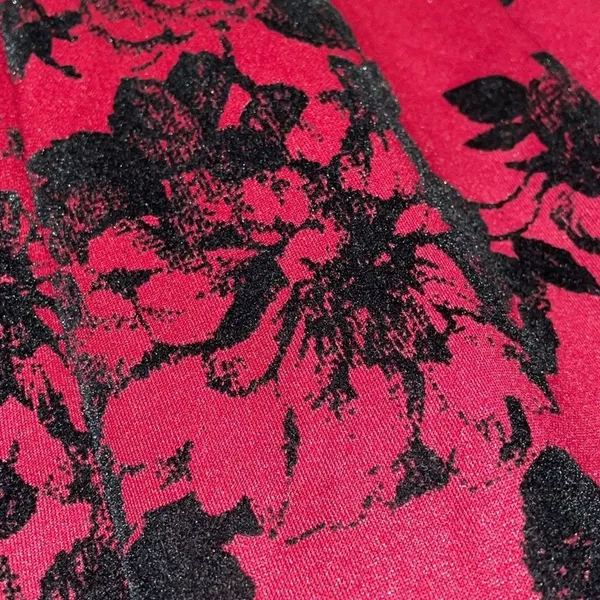 Teeze Me Vintage Red Formal Halter Mermaid Dress Juniors 1 Velvet Floral USA - Image 10
