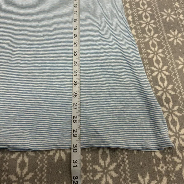 Talbots Cotton Tunic Beaded Neckline White/Blue Striped Large‎ Coastal Casual - Image 10