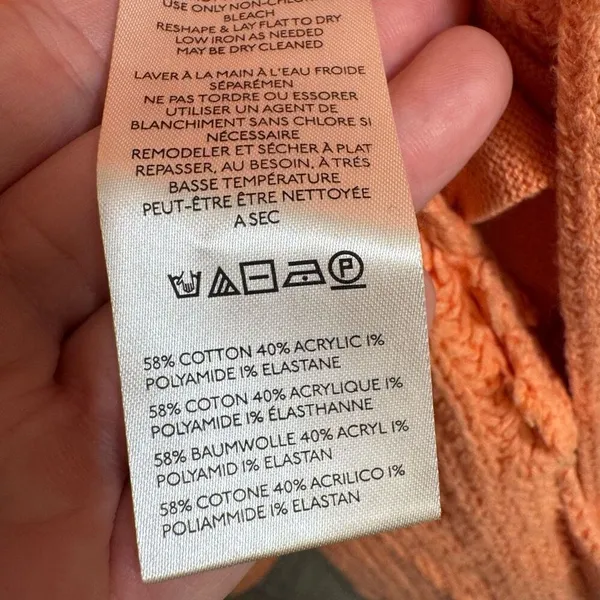 Free People Peach Orange Nightingale Chunky Long Cardigan‎ Sweater Small NWOT - Image 7