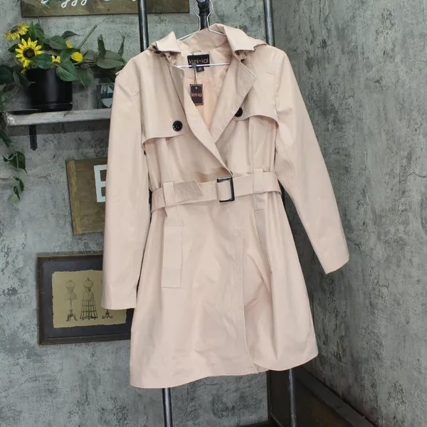 NWT kimi + kai Womens Angie Water Resistant Hooded Trench Coat Blush Pink XL - Image 4