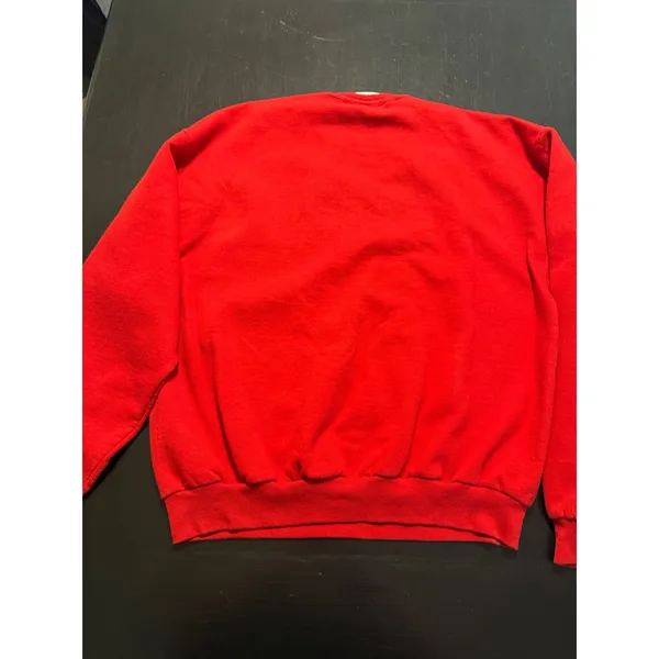 Morning Sun Vintage Christmas Kittens Sweatshirt Red Graphic Pullover‎ Large - Image 7