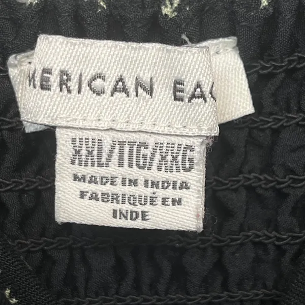 American Eagle Black Floral Twist‎ Front Smocked Back Cami Top Sleeveless XXL - Image 4