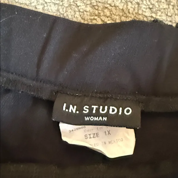 I.N. studio black leggings with leather accents XL - Image 4