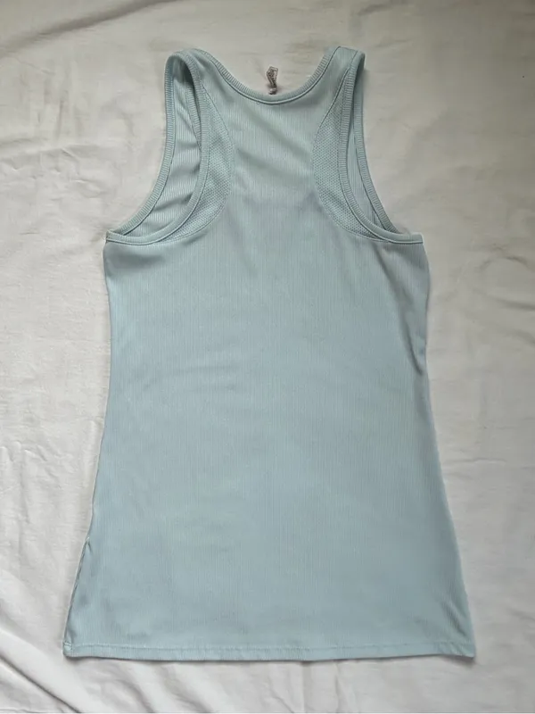 Under Armour HeatGear Ribbed Racerback Tank Top Light Blue Size‎ Medium - Image 4