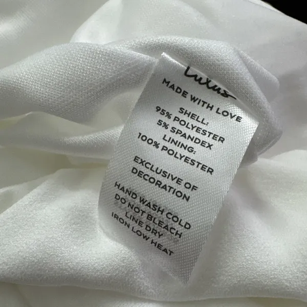 NWOT Lulus Divine Sensation White 3D Embroidered Strapless Mini Dress Size Large - Image 9
