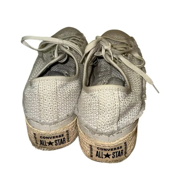 Converse Gray Knit Espadrille Platform Sneakers Women's‎ 8.5 - Image 5