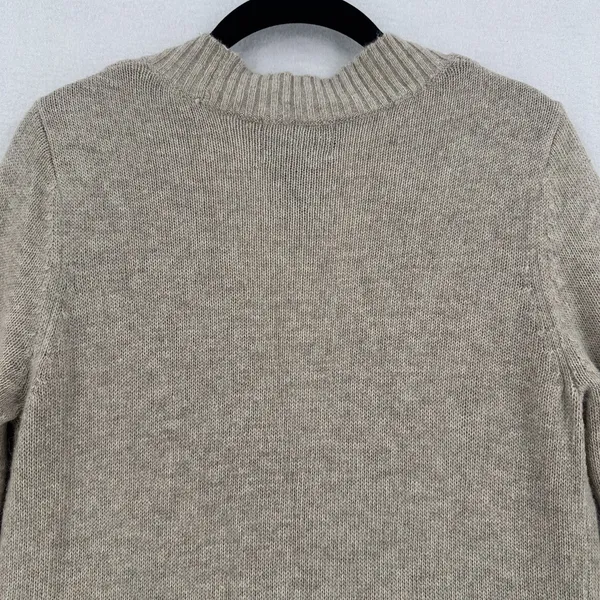 Cynthia Rowley Long Zip Cardigan M Beige Angora Wool Blend Duster Coastal Preppy - Image 5