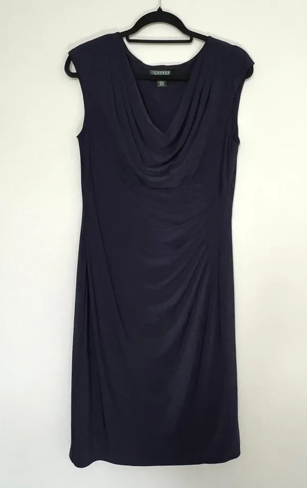Lauren Navy Blue Stretchy Classic Dress - Image 10