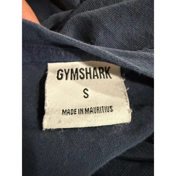 Gymshark Women's Graphic T‎ Shirt Navy Blue Turquoise Logo Size S flaw - Image 5