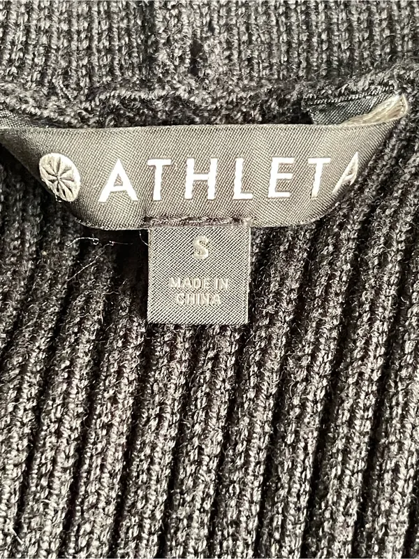 Athleta Sentinel Sweater Charcoal Asymmetrical Zip Knit Sweater Jacket - Image 5