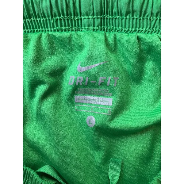 Nike Dri-FIT Tempo Running Shorts Green Black White Womens Large Athletic Gym - Image 4
