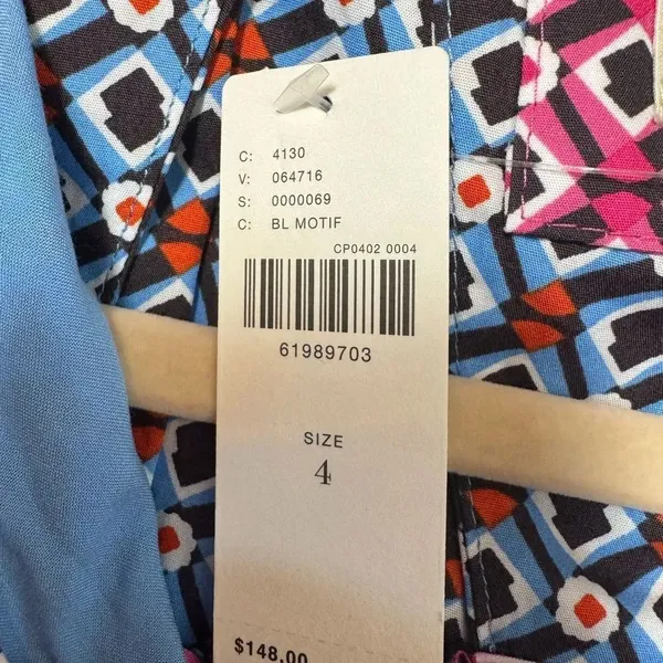 Maeve Anthropologie Buckley Button Front Mini Dress Blue Motif NWT 4 - Image 7