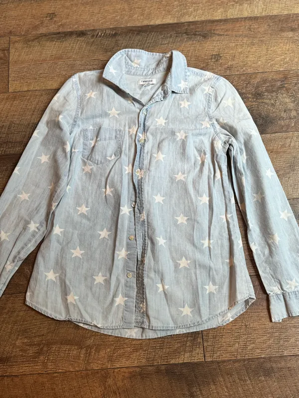 Old Navy Star Print Chambray Button-Down Shirt – XS - Image 2