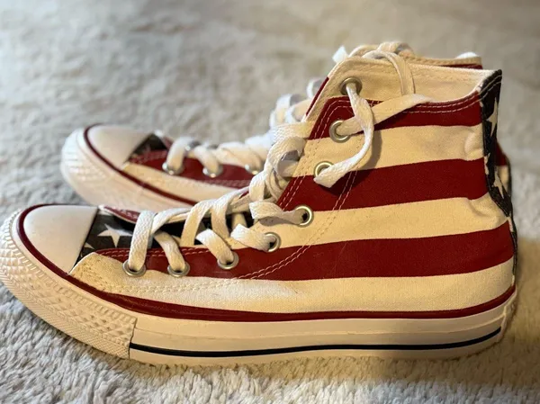 Red White Blue Converse High-Top - Image 2