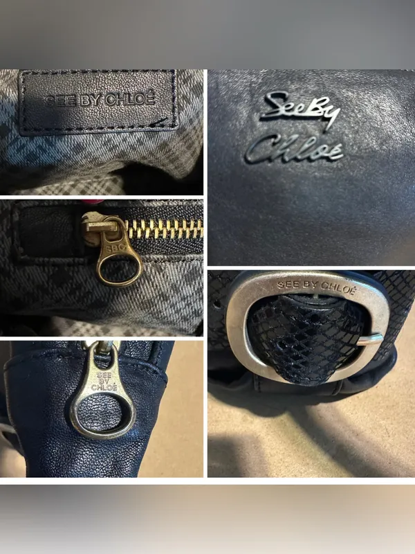 See By Chloe Black Leather Slouchy Shoulder Bag - Image 11