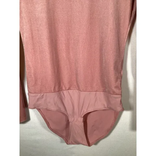 J CREW Stretch Pink Velvet‎ Bodysuit Womens Small Balletcore Preppy - Image 3