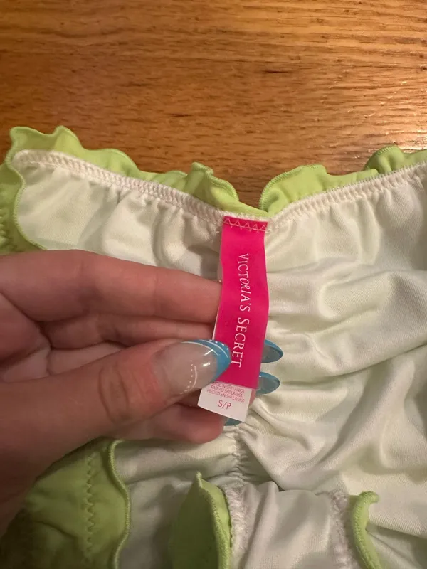 Victoria's Secret neon lime green ruffle bathing suit bottoms - Image 2