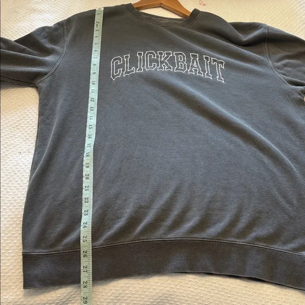David Dobrik Fanjoy Clickbait Gray Crewneck Sweatshirt‎ size Large - Image 8
