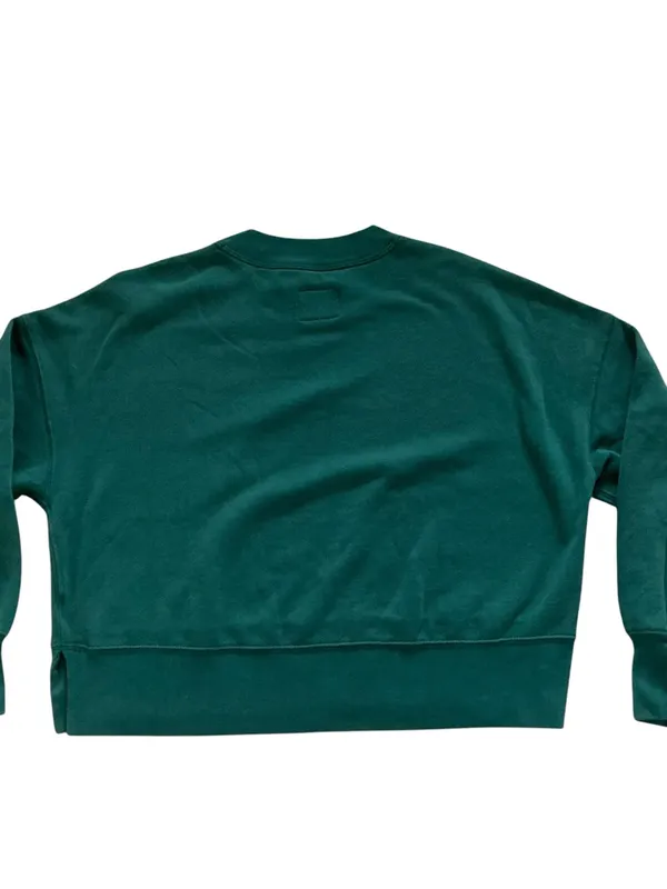 Abercrombie women’s green shield logo pullover sweatshirt 90s prep collegiate - Image 2