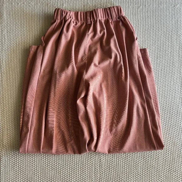 Halara High Waisted Plicated Side Pocket Wide Leg Waffle Work Pants Pink Small - Image 5